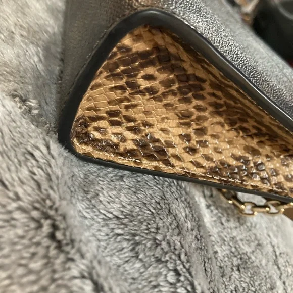Coach lane colorblock and rivets exotic snakeskin crossbody bag
